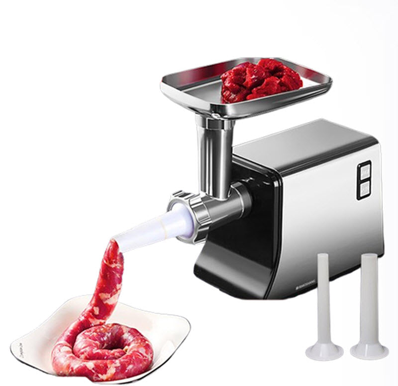 เครื่องบดเนื้อไฟฟ้าโมซัง ขนาดเล็ก สแตนเลส มัลติฟังก์ชัน สำหรับบ้านและธุรกิจ พร้อมหัวกรอกไส้กรอก