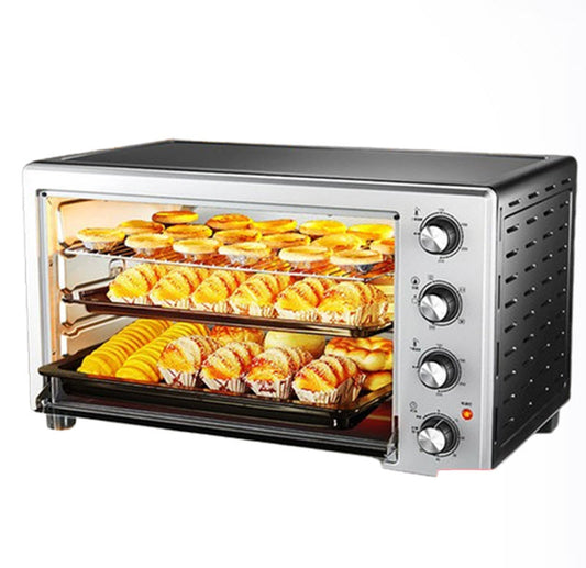 เตาอบไฟฟ้าอัตโนมัติขนาดใหญ่ 48L/60L สำหรับบ้าน ฟังก์ชันหลายอย่าง ใช้งานง่าย ทำอาหารอบได้ทุกประเภท