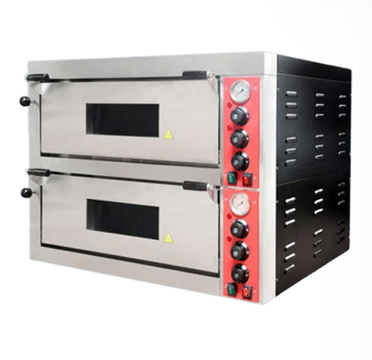 เตาอบพิซซ่าอิฐ 500 องศา รุ่นเชิงพาณิชย์ ขนาดใหญ่ 2 ชั้น สำหรับทำพิซซ่า