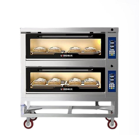 เตาอบมืออาชีพ UKOEO C24 ขนาดใหญ่ 2 ชั้น 4 ถาด สำหรับเบเกอรีและอาหาร