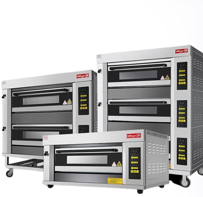 เตาอบแก๊สเชิงพาณิชย์ 3 ชั้น 6 ถาด รุ่นสามัญ ใช้แก๊สธรรมชาติและแก๊สเหลว