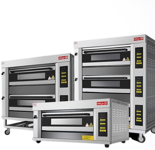 เตาอบแก๊สเชิงพาณิชย์ 3 ชั้น 6 ถาด รุ่นสามัญ ใช้แก๊สธรรมชาติและแก๊สเหลว