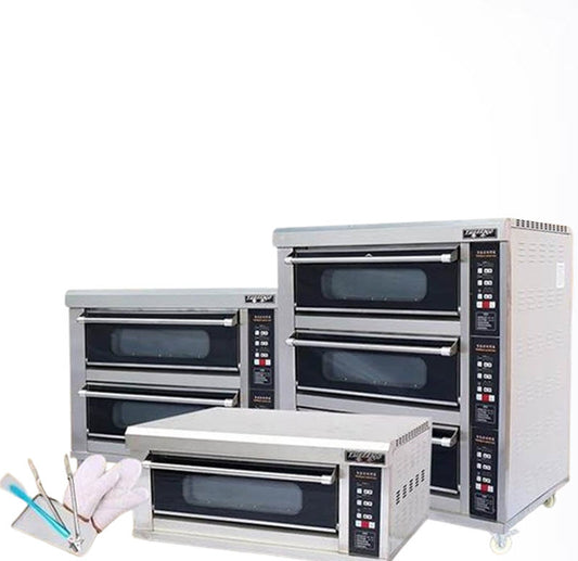 เตาอบไฟฟ้าเชิงพาณิชย์ 6 ถาด รุ่น粤丰 สำหรับอบเค้ก ขนมปัง พิซซ่า อบกรอบ 220V