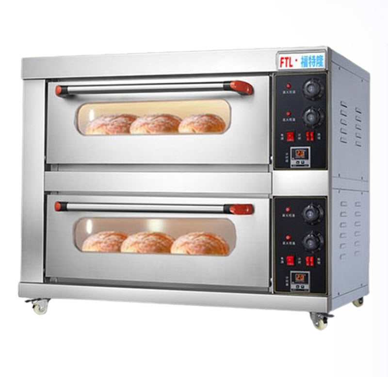 เตาอบไฟฟ้าฟอร์ตลง ขนาดใหญ่ 2 ชั้น 2 ถาด 220V สำหรับทำเค้กและพิซซ่า รุ่นพาณิชย์