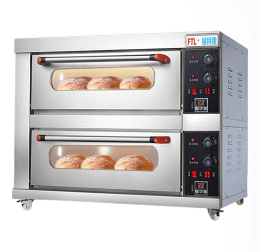 เตาอบไฟฟ้าฟอร์ตลง ขนาดใหญ่ 2 ชั้น 2 ถาด 220V สำหรับทำเค้กและพิซซ่า รุ่นพาณิชย์