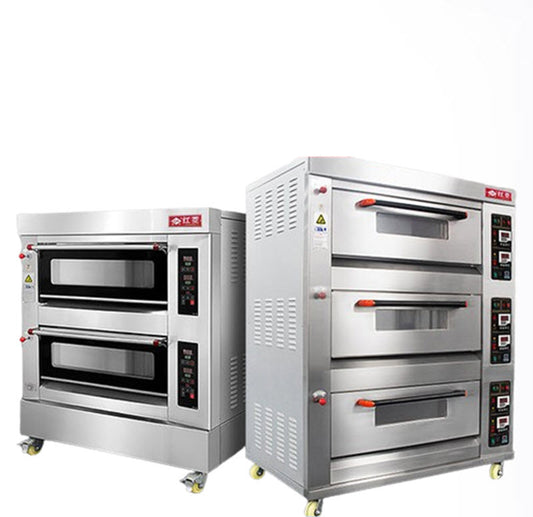 เตาอบแก๊สขนาดใหญ่สำหรับร้านเบเกอรี่ รุ่น红菱 400℃ 1-3 ชั้น ทำขนมเค้กและขนมปัง