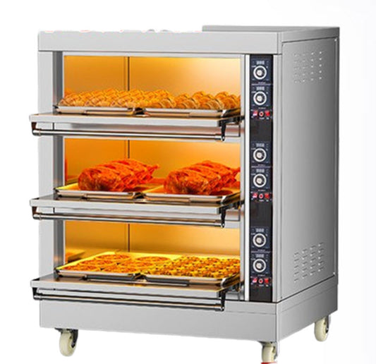 เตาอบอัจฉริยะหลายชั้น ขนาดใหญ่ แบบดิจิตอล สำหรับเบเกอรี่และพิซซ่า รุ่นเชิงพาณิชย์