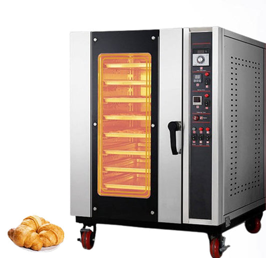 เตาอบอัจฉริยะ 5/8/10 ถาด ระบบไฟฟ้า/แก๊ส เตาอบหมุนเวียนสำหรับทำพิซซ่าและขนมปัง