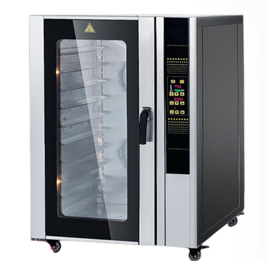 เตาอบพาณิชย์ แบบหมุนเวียนลม ขนาดใหญ่ 5/10 ถาด สำหรับพิซซ่า ขนมปัง เค้ก มีฟังก์ชันไอน้ำอัจฉริยะ