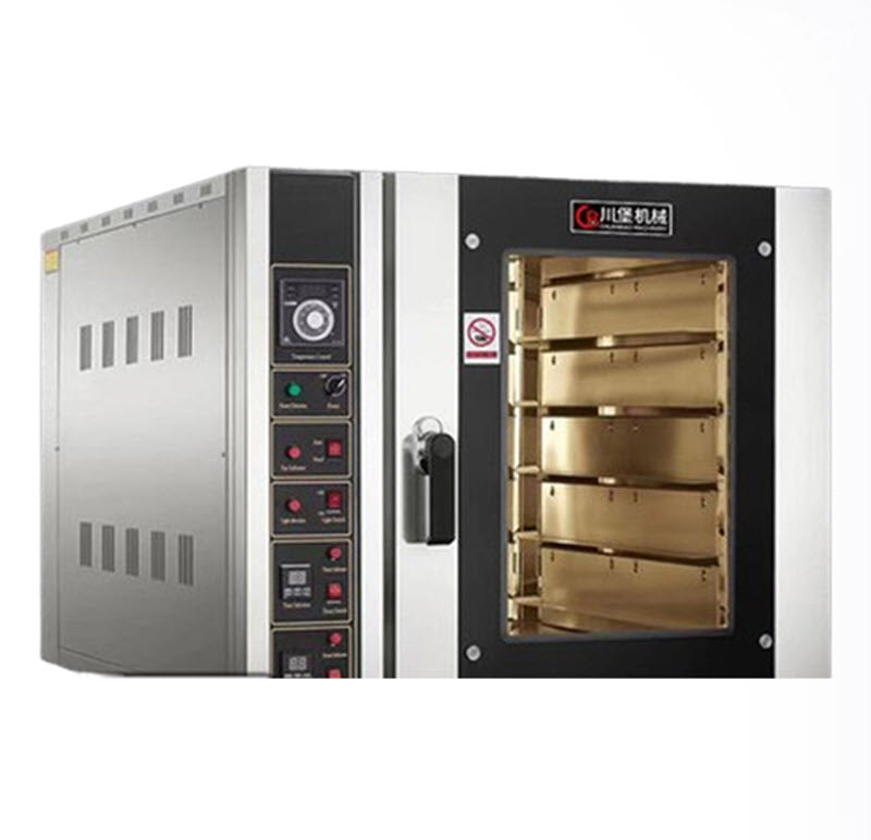 เตาอบแก๊สไฟฟ้าฝัง 5 ชั้น รุ่น柏川 สำหรับทำขนมปังและเค้ก ระบบหมุนเวียนอากาศอัตโนมัติ
