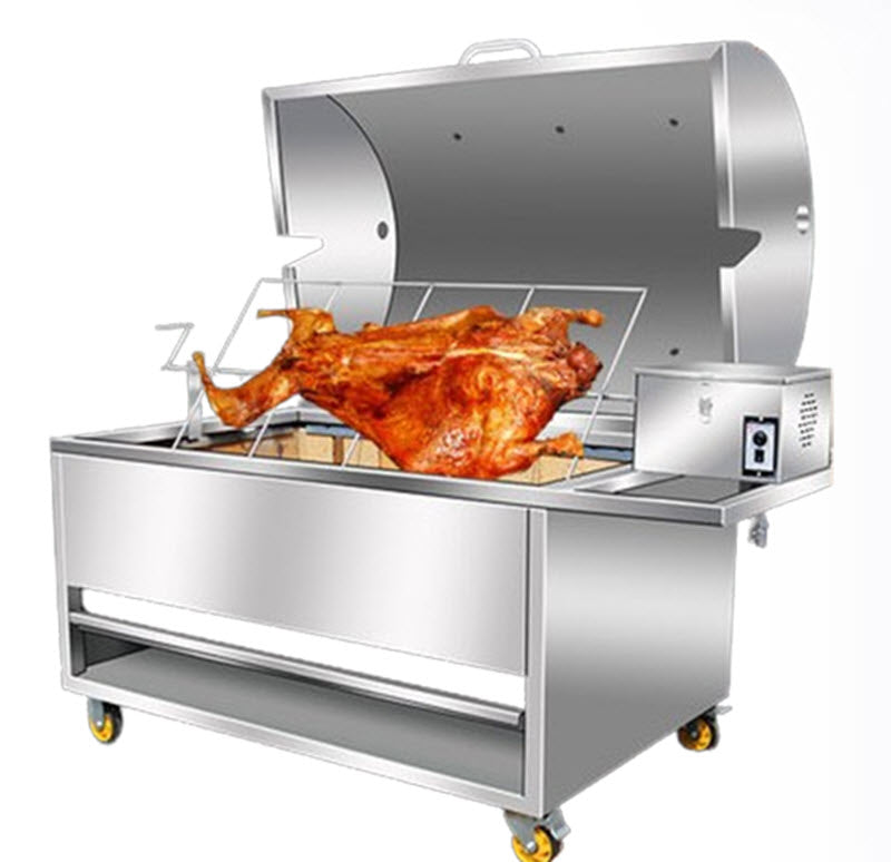 เตาย่างแกะอัตโนมัติ ขนาดพาณิชย์ หมุนได้ ไร้ควัน ใช้แก๊สและถ่าน รองรับเนื้อแกะขนาดใหญ่