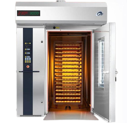 เตาอบขนาดใหญ่ 32 ถาด ระบบหมุนร้อน รุ่นยุโรป สำหรับอบขนมปังและขนมเค้ก อุตสาหกรรม