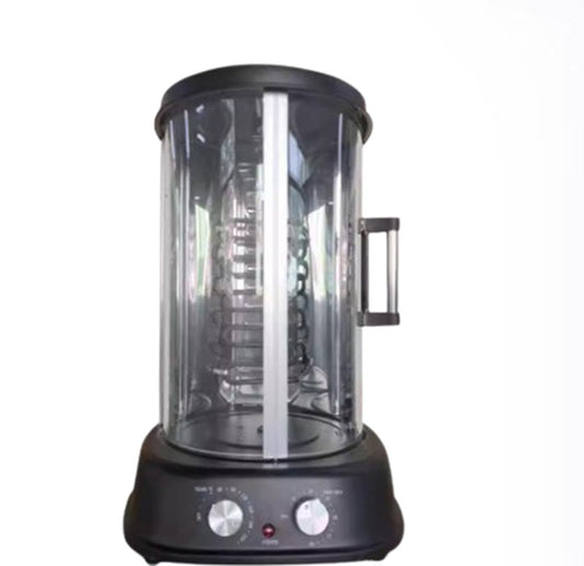 เตาอบหมูย่างไร้ควัน รุ่นหมุนได้ ขนาดพกพาสำหรับขายและใช้ในบ้าน พร้อมประตูกระจก