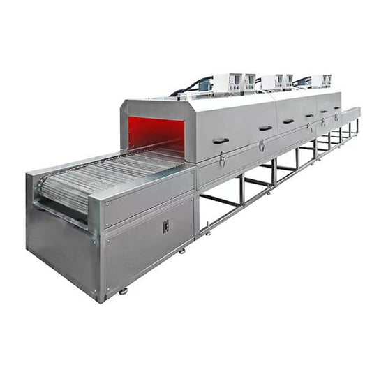 เตาอบอุโมงค์แบบอินฟราเรดอุณหภูมิสูง ขนาดกำหนดเอง สำหรับอบแห้งอาหาร เครื่องจักรคุณภาพสูง