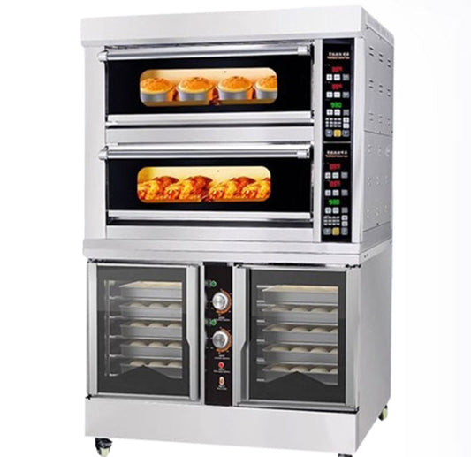 เตาอบไฟฟ้าเชิงพาณิชย์ ขนาดใหญ่ 2 ชั้น สำหรับอบขนมและฟู ขนาด 60L รุ่นใหม่