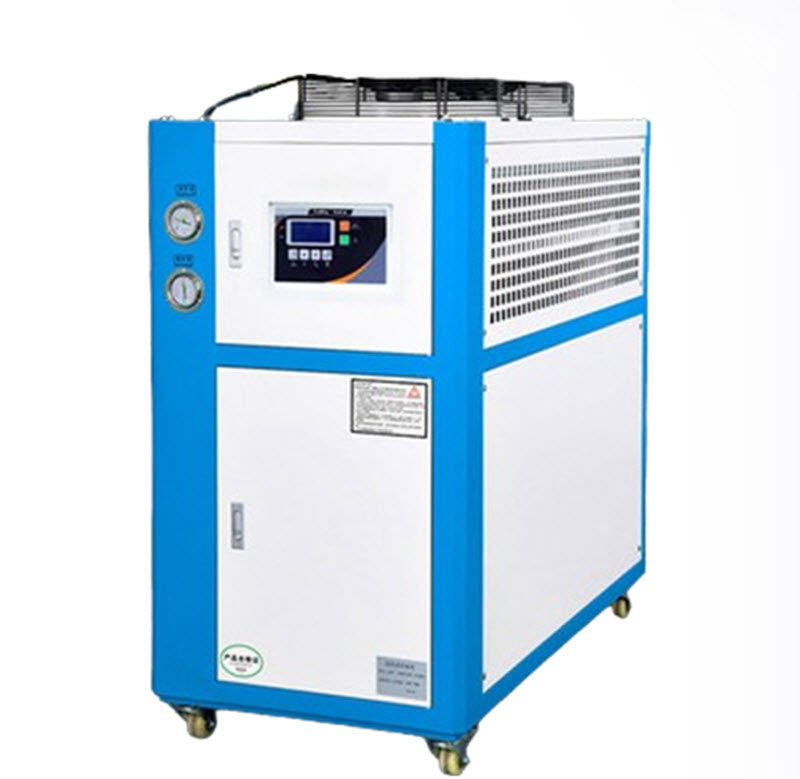 เครื่องทำน้ำเย็นอุตสาหกรรม แบบลมเย็น ขนาดเล็ก ระบบหมุนเวียน รุ่นสกรู สำหรับเลเซอร์ฉีดพลาสติก