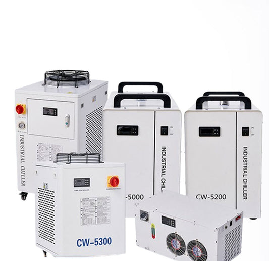 เครื่องทำความเย็น CW รุ่นเล็ก เลเซอร์อุตสาหกรรม น้ำเย็นระบบหมุนเวียน พลังงานลม 220V