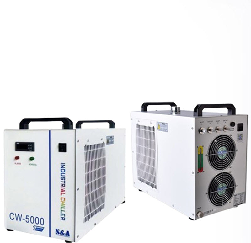 เครื่องเย็นน้ำอุตสาหกรรม CW3000 ขนาด 5000W สำหรับเลเซอร์ตัดและแกะสลัก รุ่นแรงเย็นน้ำ 5200