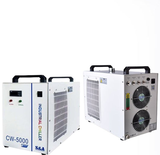 เครื่องเย็นน้ำอุตสาหกรรม CW3000 ขนาด 5000W สำหรับเลเซอร์ตัดและแกะสลัก รุ่นแรงเย็นน้ำ 5200