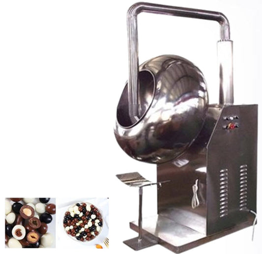 BY-800 เครื่องเคลือบช็อกโกแลต อัลมอนด์ ถั่วลิสง ขนาดกะทัดรัด ผลิตอาหารขนมหวาน