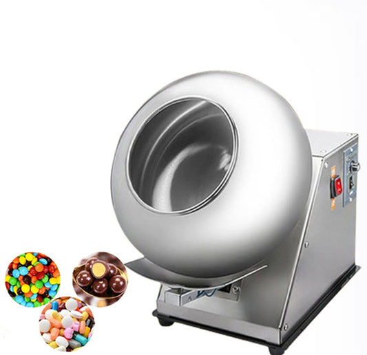 เครื่องเคลือบลูกอม เครื่องเคลือบช็อกโกแลต ขนาดมาตรฐาน รุ่นหมุนปั่น สำหรับขนมและขนม