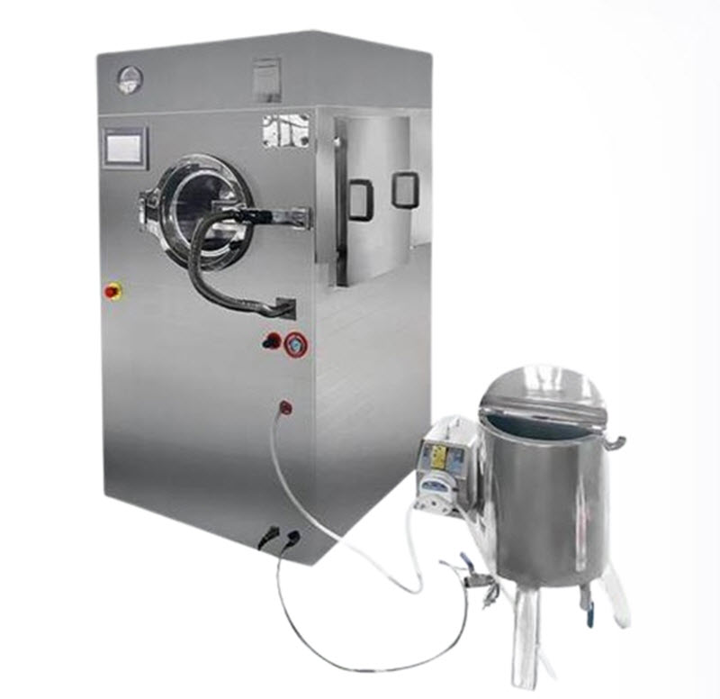 เครื่องเคลือบอัตโนมัติสำหรับช็อกโกแลตและลูกอม ขนาดกะทัดรัด รุ่น 2023 ใช้งานง่าย สายการผลิตสูง