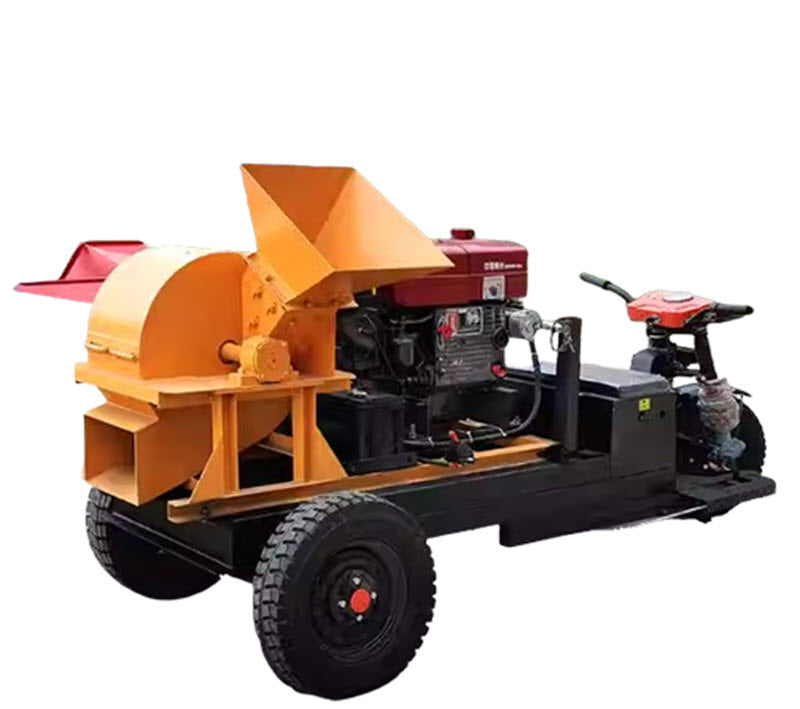 เครื่องบดไม้เคลื่อนที่ขนาดเล็ก ดีเซล สำหรับทำลายกิ่งไม้และไม้ซุง ไฟฟ้า 220V