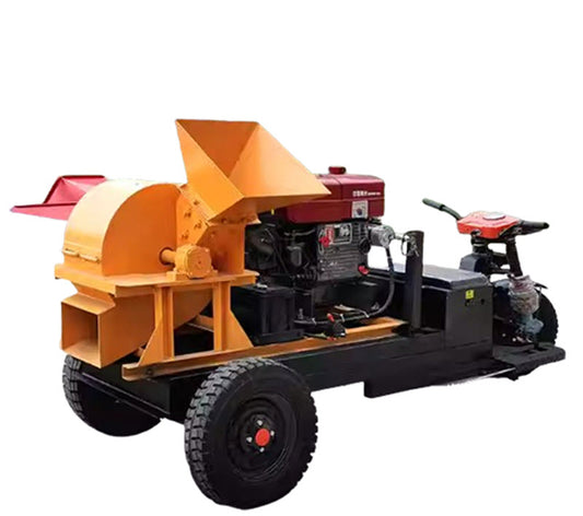 เครื่องบดไม้เคลื่อนที่ขนาดเล็ก ดีเซล สำหรับทำลายกิ่งไม้และไม้ซุง ไฟฟ้า 220V