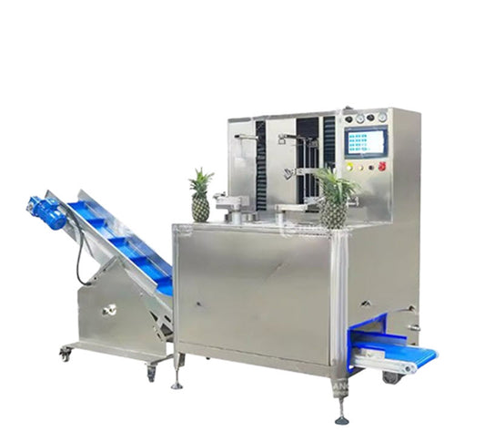 เครื่องปอกเปลือกและตัดกลางสับปะรดอัตโนมัติ รุ่นใหม่ ใช้งานง่าย เหมาะสำหรับทำผลไม้กระป๋อง