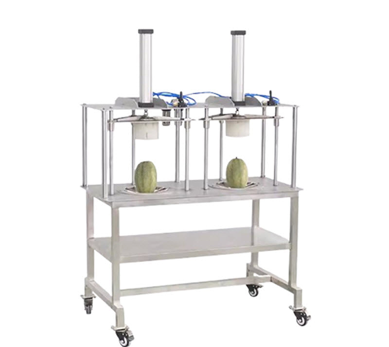 เครื่องแปรรูปผลไม้แบบสองหัว รุ่นขนาดกลาง-ใหญ่ สำหรับปอกและตัดผลไม้ (มะละกอ, สับปะรด, ฟักทอง)