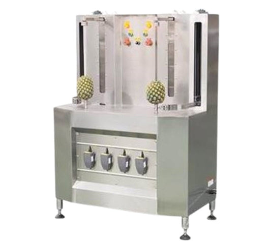 เครื่องแปรรูปผลไม้ รุ่นสองหัว เหมาะสำหรับสับเปลือกและแบ่งส่วน เช่น สับปะรด ฟักทอง เผือก