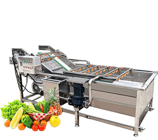 เครื่องทำความสะอาดผัก-ผลไม้แบบอัตโนมัติ รุ่นกดน้ำแรงดัน สูง ทำความสะอาดแอปเปิ้ล ข้าวโพด และละมุด