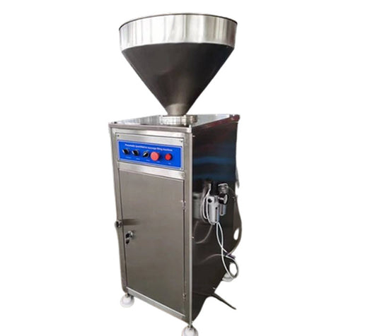 เครื่องทำไส้กรอกอัตโนมัติ รุ่นครบชุด ขนาดกะทัดรัด ใช้งานง่าย ระบบไฮดรอลิกและลม