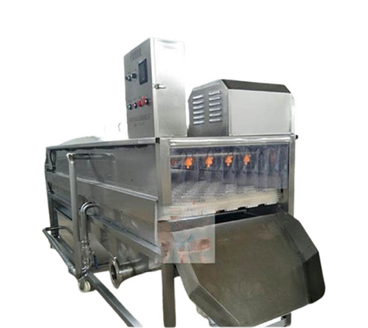 เครื่องล้างผักผลไม้ รุ่น平行式毛辊 ขนาดเล็ก สำหรับล้างแครอท ส้มโอ ส้ม - ระบบพ่นน้ำ