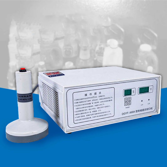 เครื่องซีลฝาขวด เครื่องซีลฝาฟอยล์ รุ่น DGYF 500A ขนาดเส้นผ่าศูนย์กลางการซีล 2-10 ซม. ขนาดเครื่อง 34 x 29 x 15 ซม.