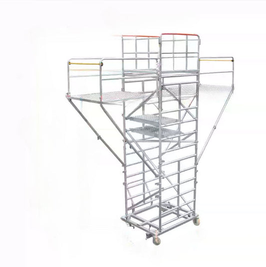 นั่งร้านอลูมิเนียมพับได้ แบบเคลื่อนที่ แพลตฟอร์มตรวจเช็ครางรถไฟใต้ดิน มาตรฐาน EN131