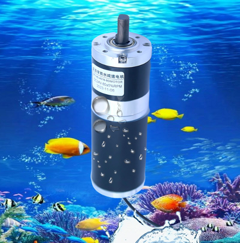 มอเตอร์กันน้ำใต้น้ำ Waterproof DC Motor พร้อมเกียร์ทดรอบ สำหรับงานอุตสาหกรรมและปั๊มน้ำ