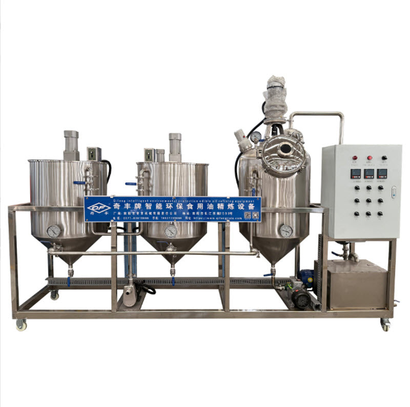 เครื่องกลั่นน้ำมันพืชอัตโนมัติครบชุด สแตนเลสเกรดอาหาร (Automatic Edible Oil Refining Machine Stainless Steel)