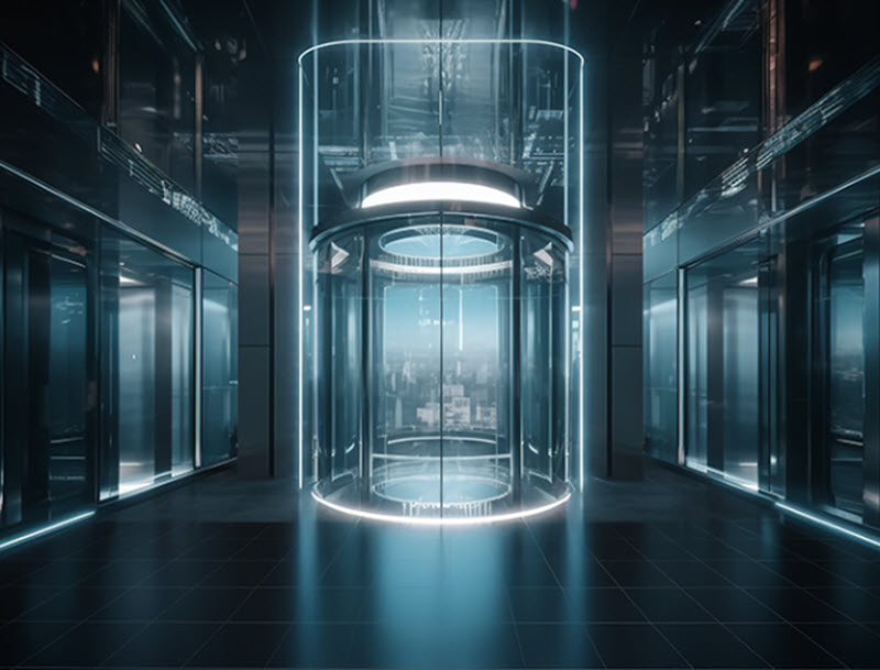 ลิฟต์แก้วพาโนรามา แบบทรงสี่เหลี่ยม Panoramic Glass Elevators