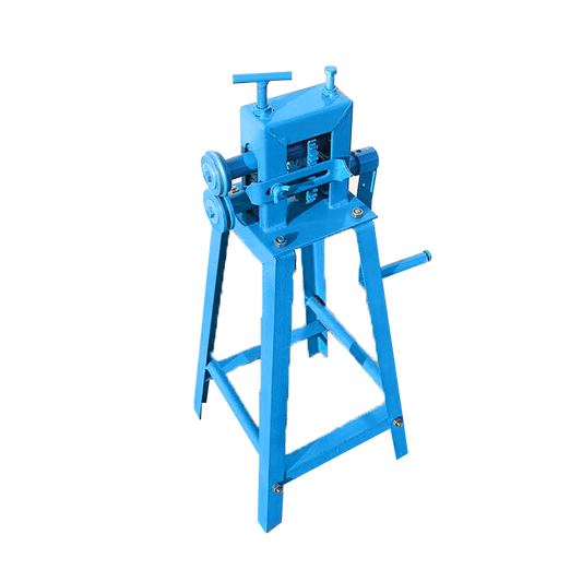 เครื่องรีดขอบเหล็ก Manual Stainless steel Edge Press Rolling Machine แบบมือหมุน มีขาตั้ง สแตนเลสแผ่น