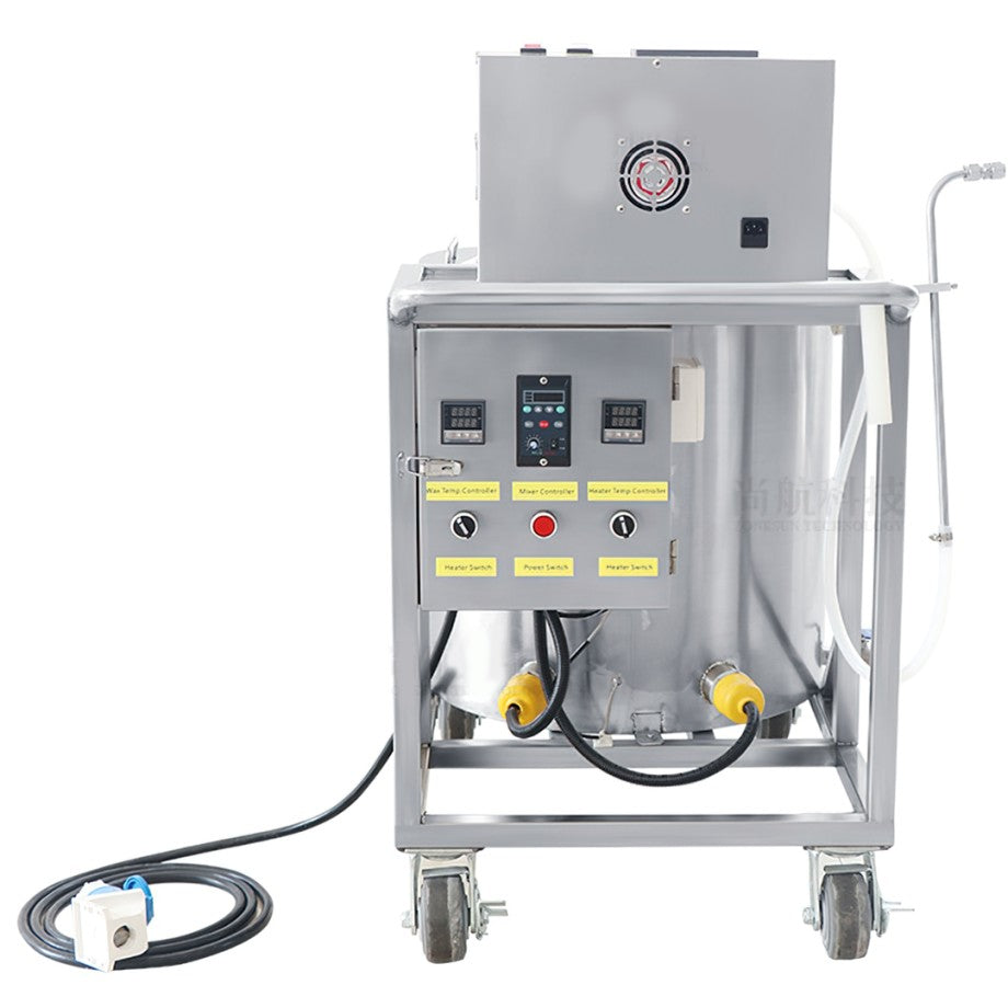 ถังต้มกวนผสม 2ชั้น ทำความร้อน Double-layer mixing tank 220v /50-60hz บรรจุ350w/ ทำความร้อน6500w สแตนเลส 304 900pcs./hr.