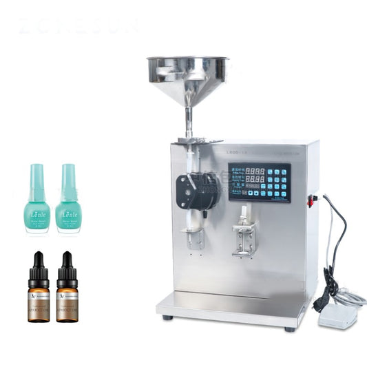 เครื่องบรรจุของเหลวและของหนืด Viscous liquid filler 220v/50-60hz 80w ระบบปั๊มเพอริสตอลติก 2L/min 3-200ml 4 mm