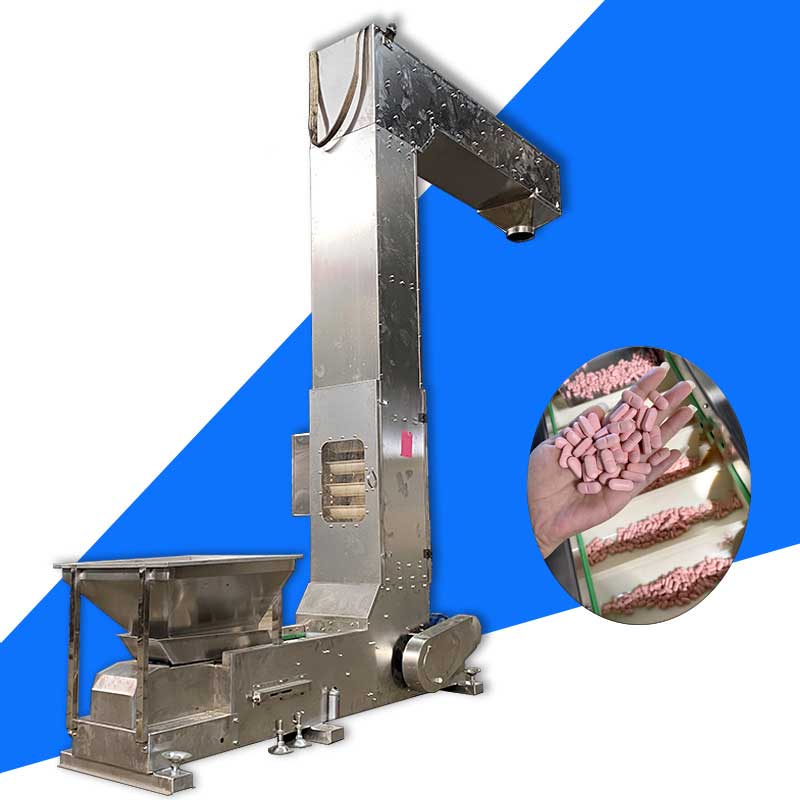 สายพานลำเลียง Bucket Elevator Conveyor แบบ Z-type ความยาว 10 เมตร เหมาะสำหรับการขนส่งวัสดุในอุตสาหกรรมอาหารและเกษตร