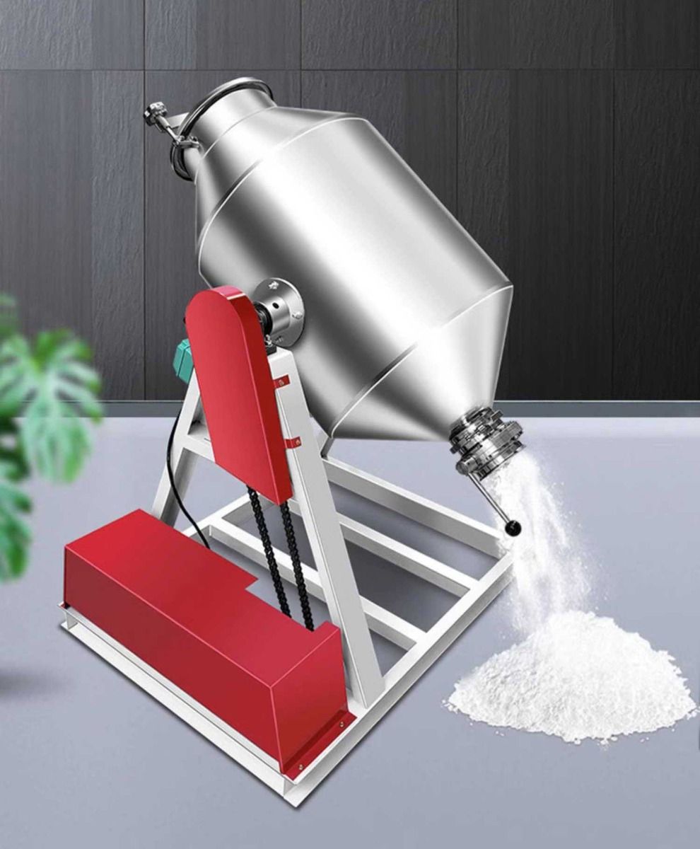 เครื่องผสมผง แบบกระบอก Drum Mixer Machine วัสดุ Stainless Steel 201/304 มีล้อเลื่อน