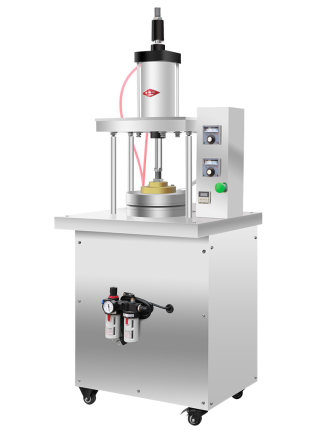 เครื่องกดแป้งไฟฟ้า ต่อปั๊มลม Electric Pneumatic Dough Pressing Machine รีดแป้ง ทำแป้งโรตี