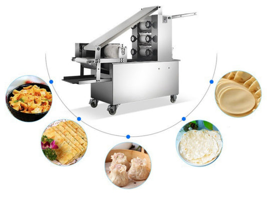 เครื่องทำแผ่นเกี๊ยวอัตโนมัติ 250W 10000 ชิ้นต่อชั่วโมง (Automatic Dumpling Wrapper & Dough Sheet Machine)