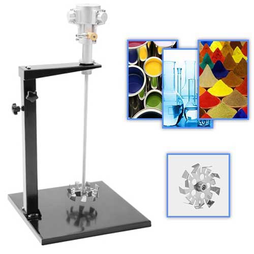 แท่นกวน Portable Pneumatic Mixer homogenizer ท่นผสมสี หมึก ต่อปั๊มลม ใบมีด หลายแฉก ขนาด 10 เซนติเมตร Stainless Steel