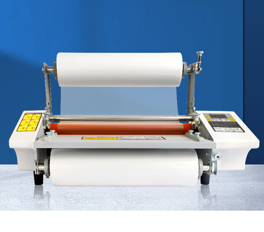 เครื่องเคลือบ A3+ รูป สติ๊กเกอร์ เมนูอาหาร I9350 laminating machine