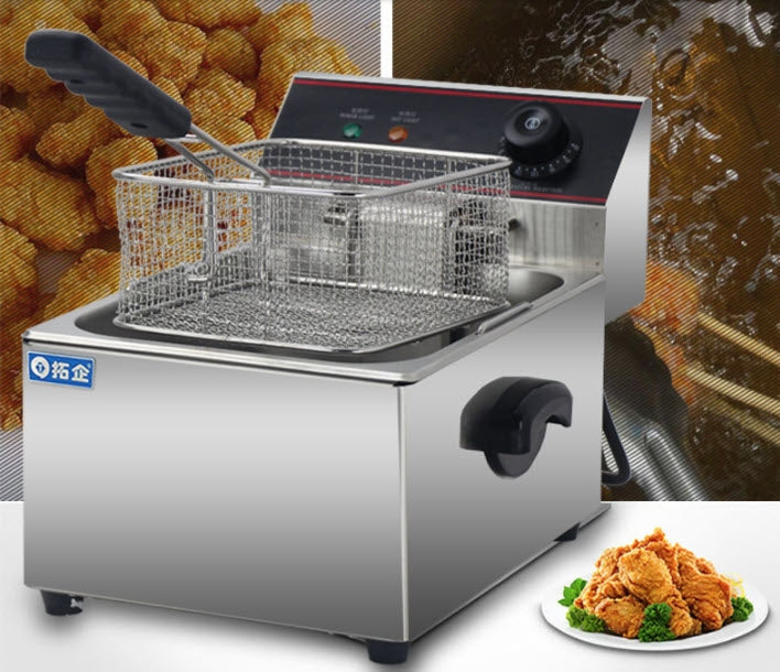 หม้อทอดไฟฟ้า Deep Fryer Stainless Steel 4.5kg 2500W - เครื่องทำอาหารทอดคุณภาพสูง, ทนทาน, สำหรับบ้านและเชิงพาณิชย์