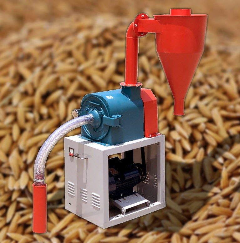 เครื่องบดข้าว ข้าวโพด พร้อมสายยางดูด rice and corn griding machine